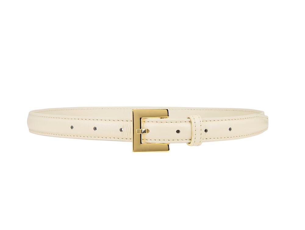 Anine Bing Nicola Patent Leather Belt Bone Gold M/L